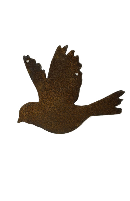 Kalnes * hagesenter-hagemiljo-figurer-metall-rust-flyvende fugl hengende